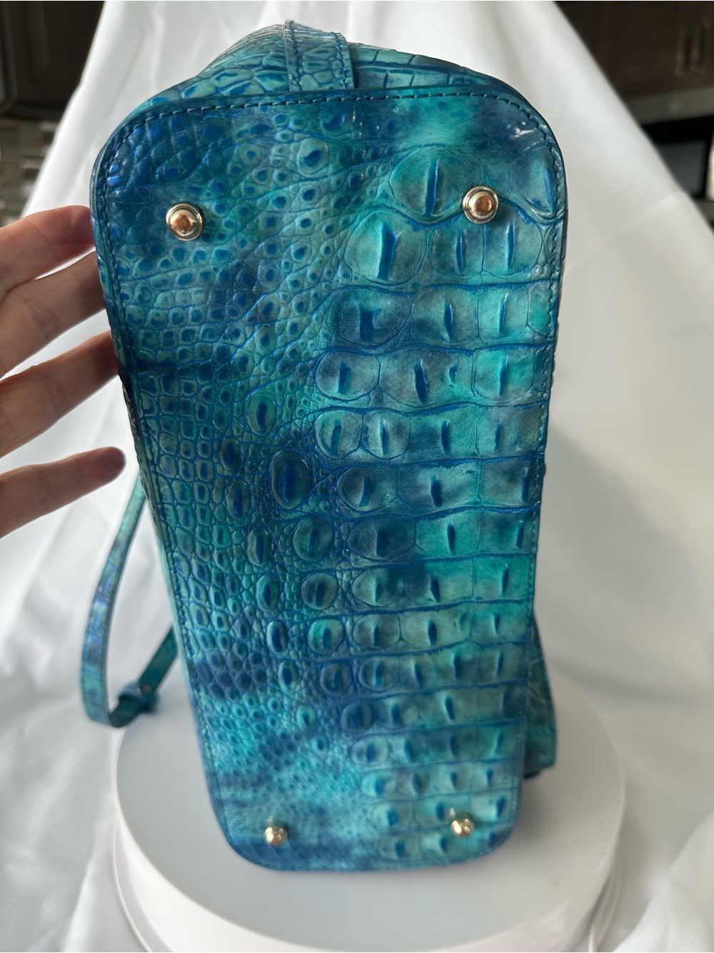 Brahmin Medium Asher Tote & Ady Wallet Set - Tonic Melbourne Blue - Picture 6 of 11